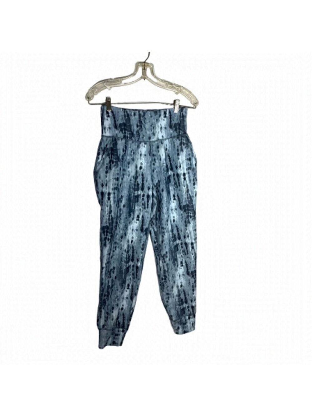 Old Navy active leggings powersoft high waisted blue 7/8 length joggers size M